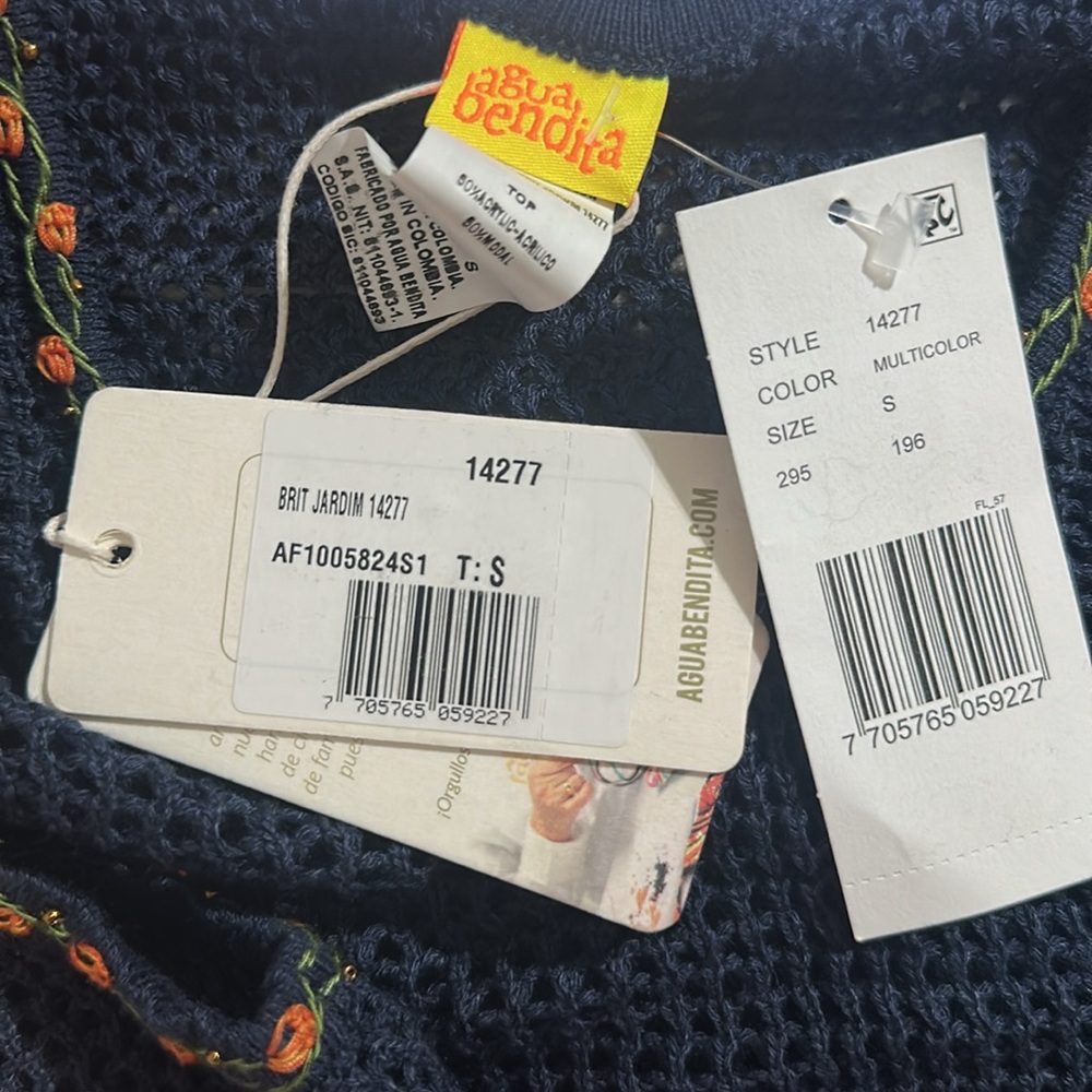NWT Aguabendita Jardim  Brit Crop Top - Picture 8 of 8